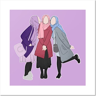 Trio Hijabi Besties Posters and Art